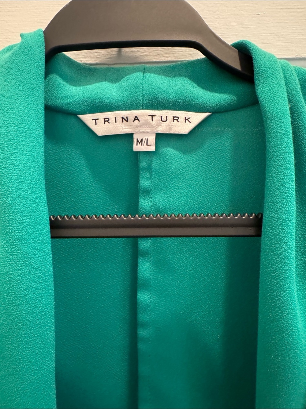 Trina Turk Emerald Draped Wrap Blouse - Picture 2 of 5